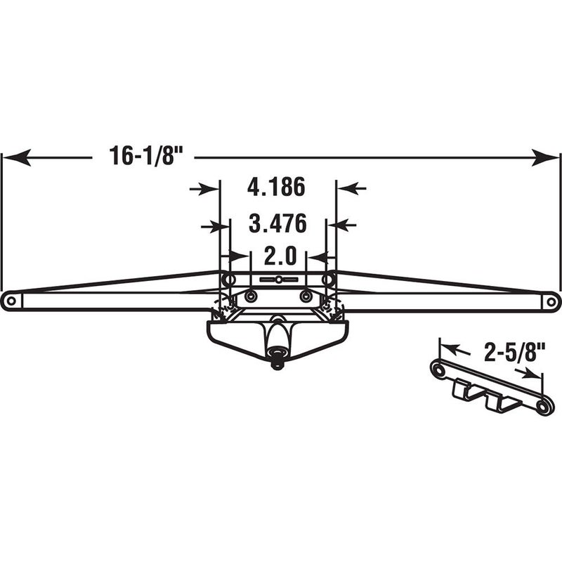 Truth TH 23013-1 Awning Operator, 16-1/8 In., Diecast/Steel, White Color, Roto Crank (Single Pack) - Image 2